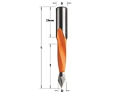 Broca pasante conexión rápida cmt 314 l-70mm rotación izquierda mango 10x26m broca 5mm