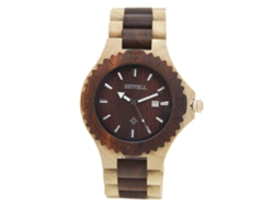 Reloj De Madera Para Hombre Bewell Luminoso Sandalo De Madera Artesanal Cuarzo