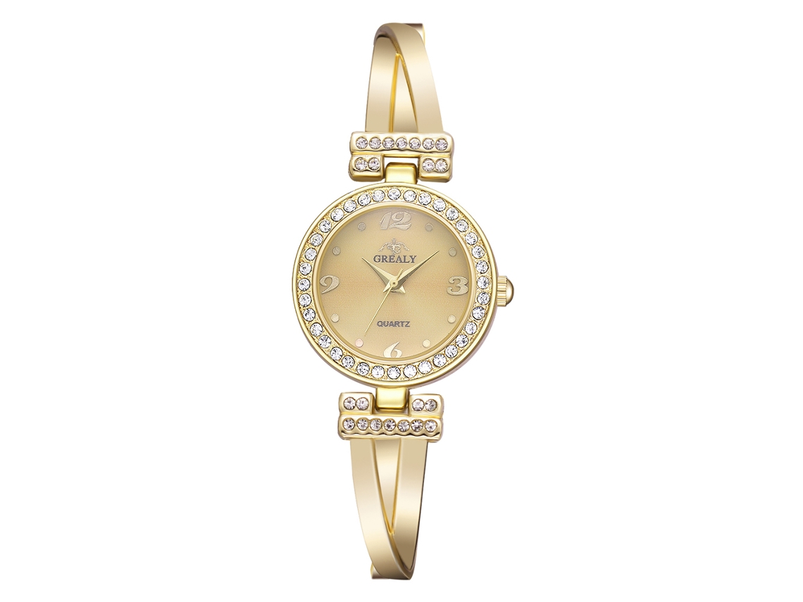 Relógio Casual De Quartzo Estilo Coreano Com Flor Pulseira De Couro Feminino (bege)