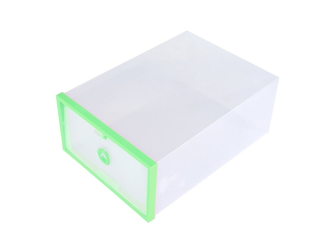 Caja Organizadora De Zapatos Plegable Y Apilable De Plástico Transparente - Verde