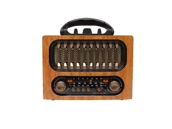 Radio Retro Klack Portátil – Efecto Madera, Fm/am, Altavoz Bluetooth, Usb Y Microsd | Funciona Con Pilas O Batería