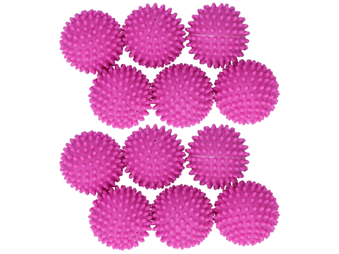 12 Bolas De Lavado Reutilizables De Pvc Rojas Y Rosas Para Secadora Y Lavandería.