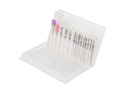 Soporte Para 20 Brocas De Uñas Con 14 Piezas, Organizador De Brocas Para Manicura Y Pedicura Con Estuche Transparente.