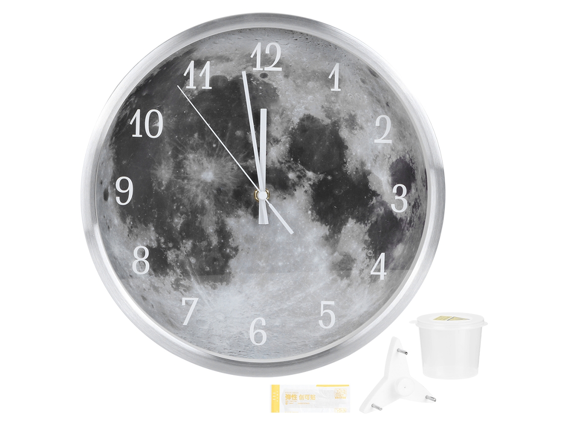 Reloj de pared decorativo redondo plateado 2026 con LED y control de sonido para el hogar, la oficina y la sala de estar - Geekcook