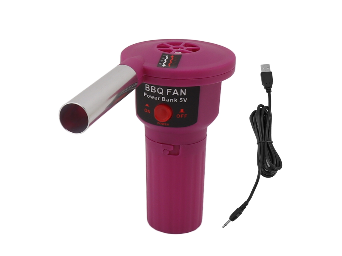 Ventilador eléctrico portátil para barbacoa de 5 V con cable USB para acampar al aire libre, senderismo, picnic y barbacoa.