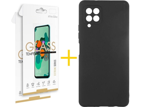 Kit Funda + Protector de Pantalla Samsung A12 5G SKYHE Cristal Templado 3952 Negro