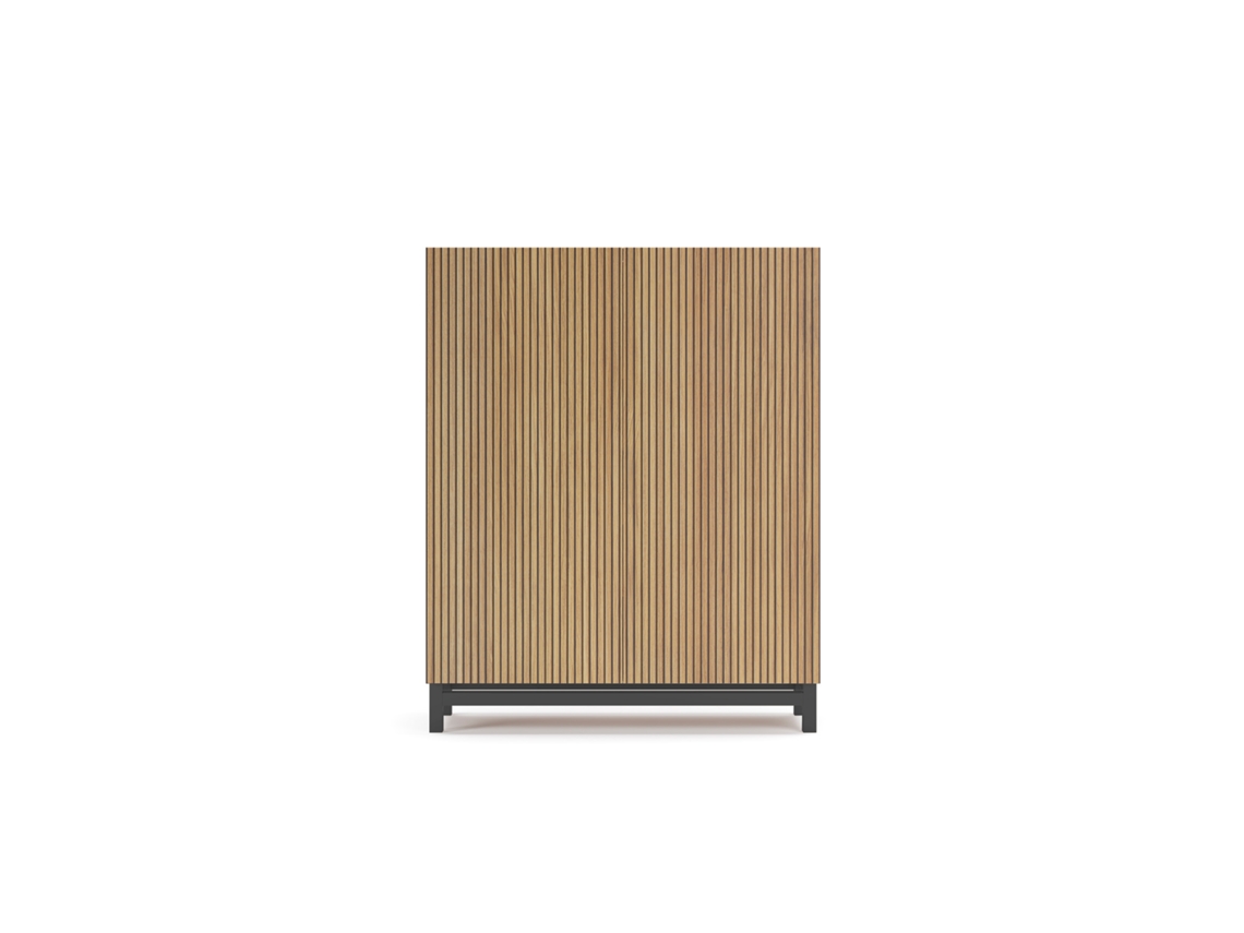 Mueble zapatero/armario HERDASA Lofoten roble dorado puertas vallado patas gris grafito 112 x 90 x 27 cm