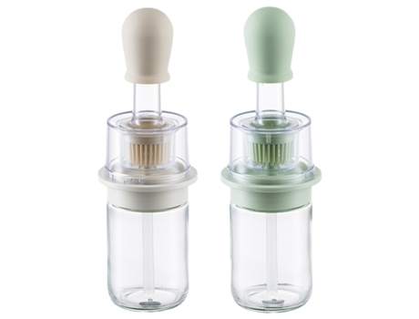 Dispensador De Aceite Con Cepillo 2 En 1 180Ml Dispensador De Aceite De Oliva Y Botella De Vinagre, Con Cepillo De Pasta De Silicona ZMDECQNA 2 Un
