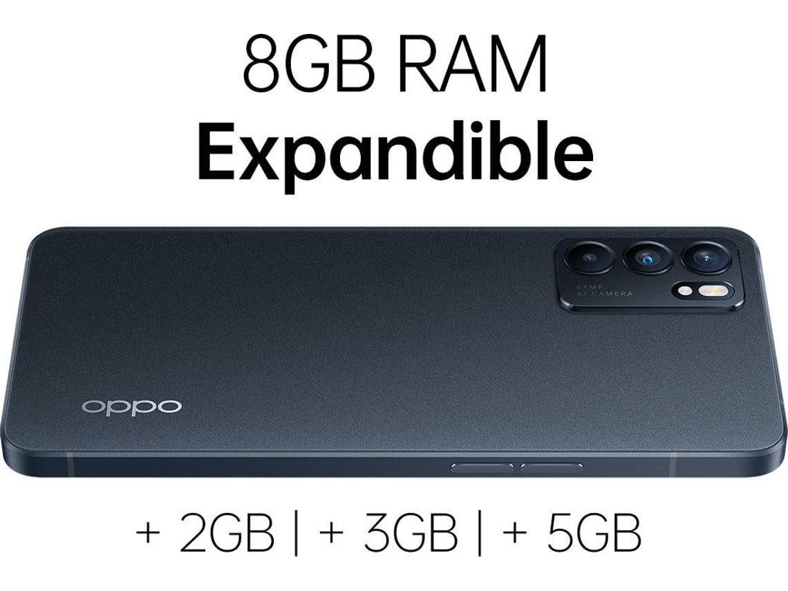 Smartphone OPPO Reno 6 5G (6.44'' - 8 GB - 128 GB - Preto)