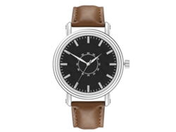 Reloj Casual Para Hombre De Piel Sintética Con Movimiento De Cuarzo - Marrón Oscuro Y Negro