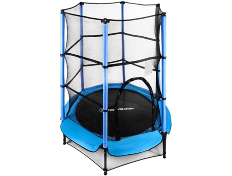 Cama elástica HYPERMOTION para niños de 3 a 6 años - 140 cm de diámetro, jardín, interior o exterior - Altura 162 cm - Red protectora