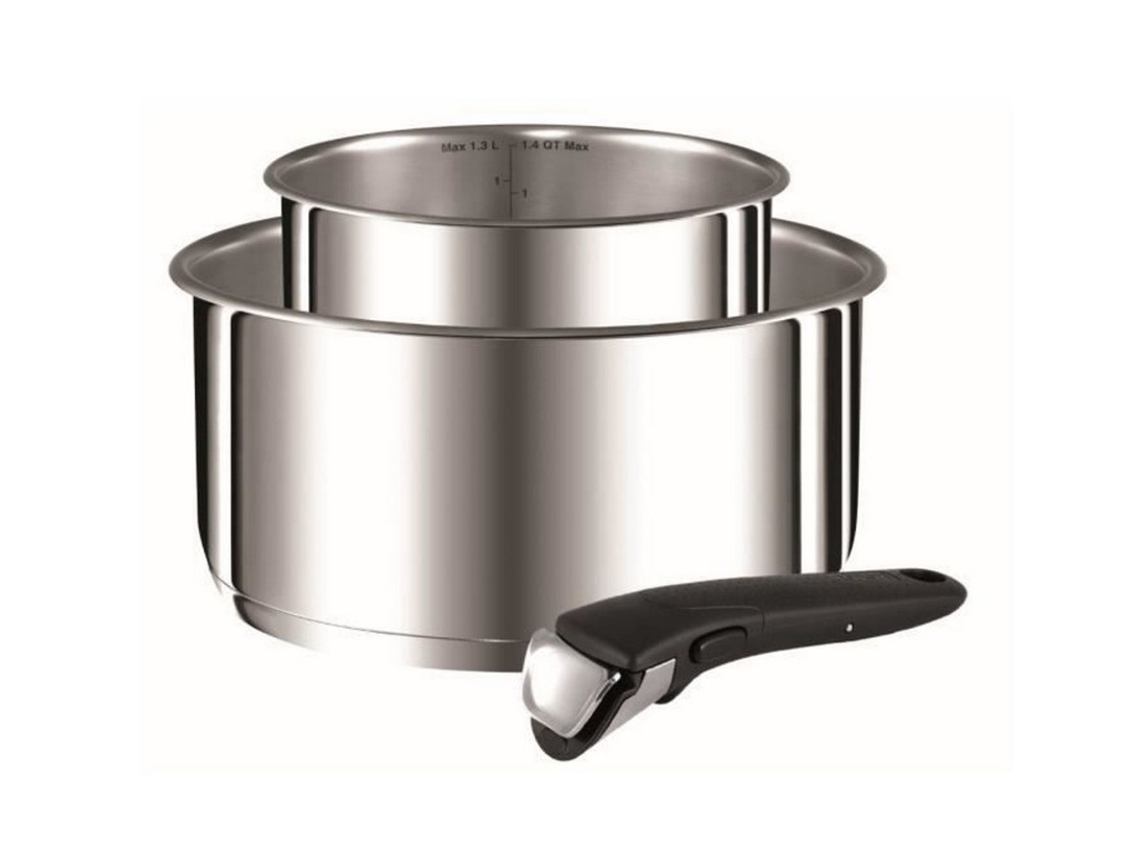 Lote de 2 Macetas TEFAL (Acero-16/20cm)