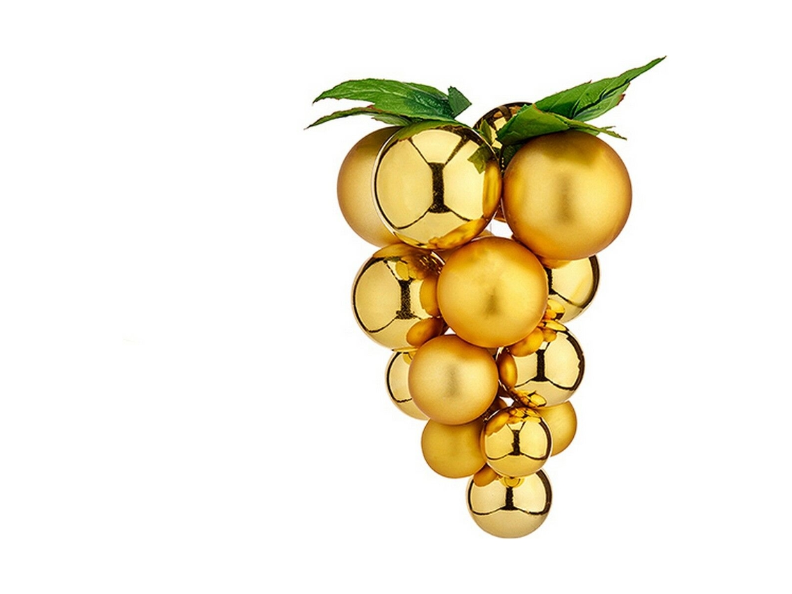 Bolas de Navidad Pequeno Uvas Dourado Plástico