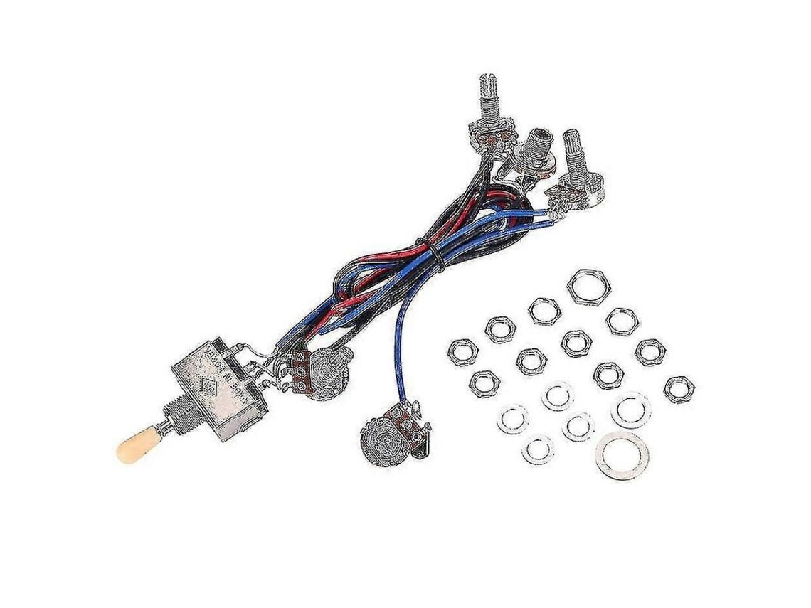 Kit De Cableado Para Guitarra Eléctrica 2t2v, Interruptor De 3 Posiciones, Potenciómetros De 500k Y Conector De Repuesto.