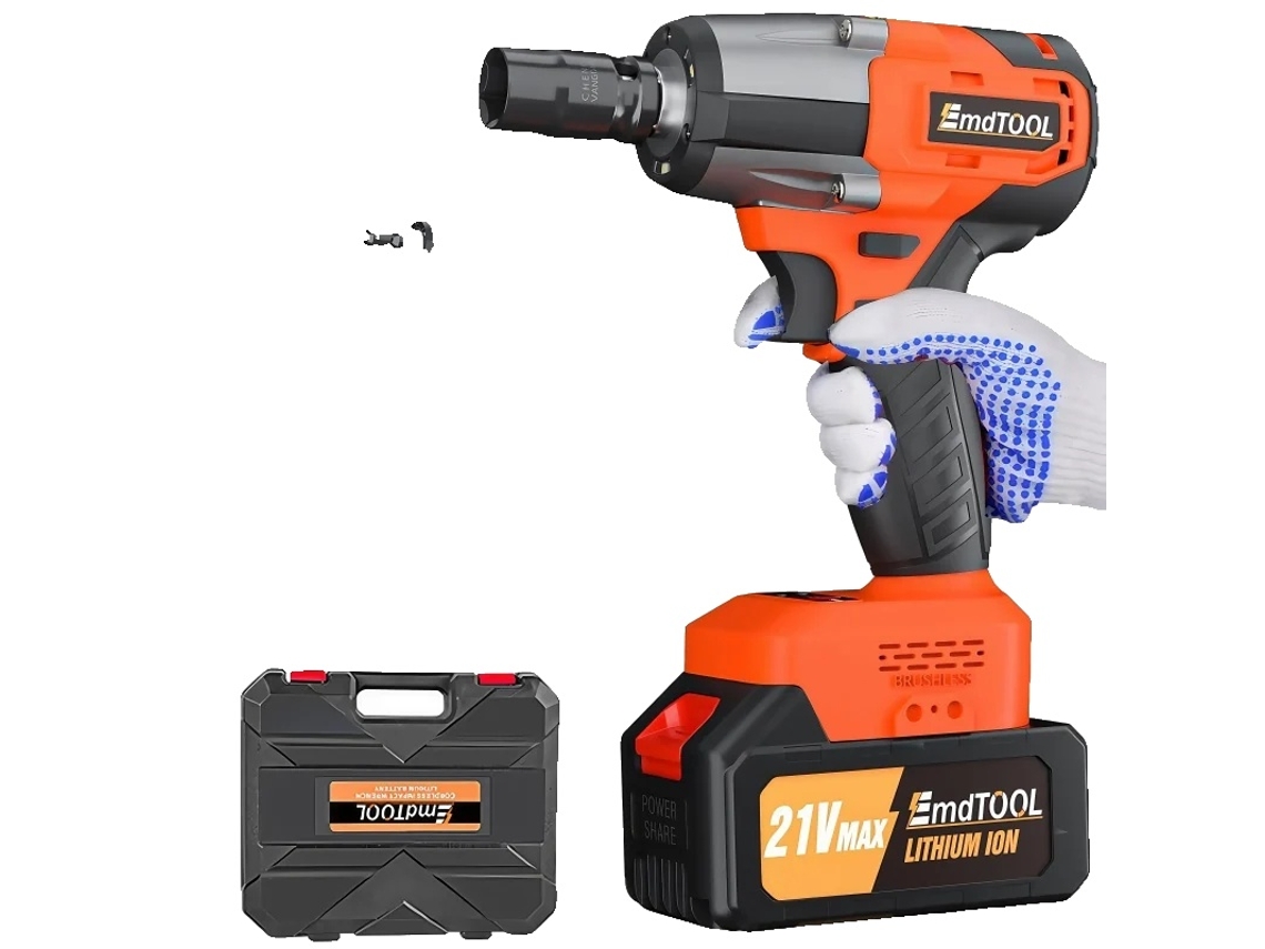 Taladro eléctrico inalámbrico de litio de 21 V, 2 velocidades, diseño ergonómico, color naranja OEM
