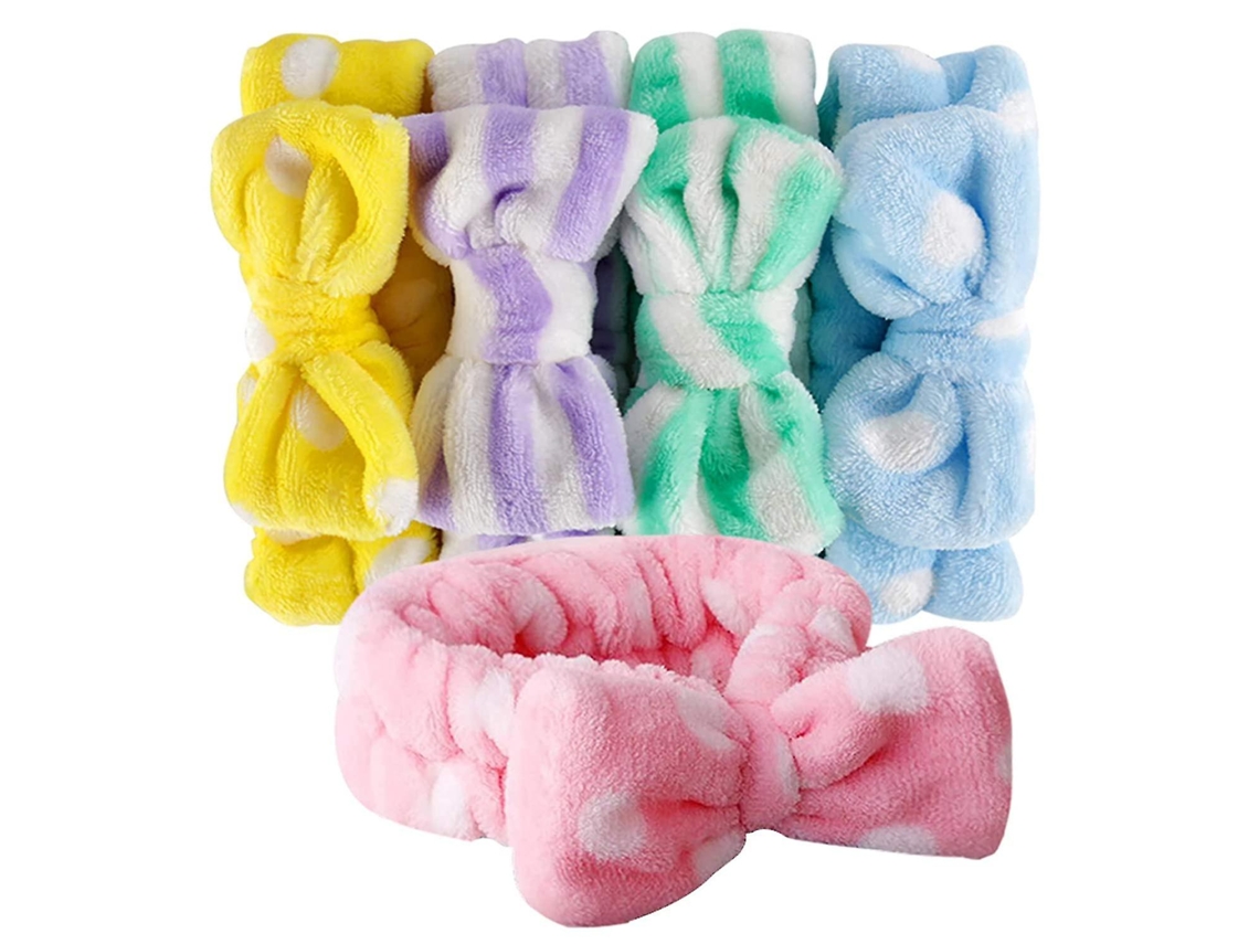 Cintas De Pelo Teenitor Para Mujer Maquillaje Cosmético Ducha Spa Elástica Suave Lavable Color Amarillo Azul Verde