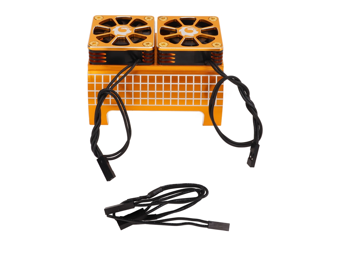 Disipador de calor con 2 ventiladores, motor RC, 5" 7.4V, Traxxas Gold