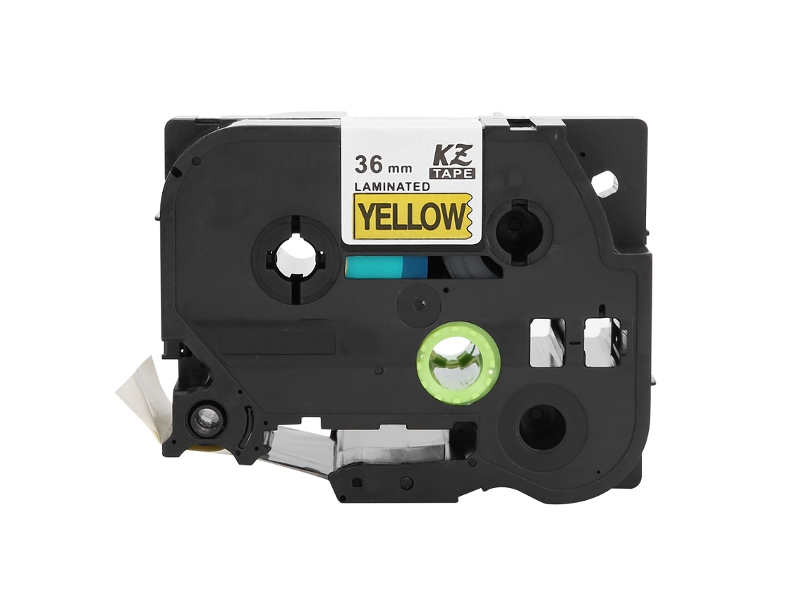 Cinta De Etiquetado Laminada 36mm Para Brother Pt-9700pc Pt-9800pcn Pt-3600 Negro Sobre Amarillo