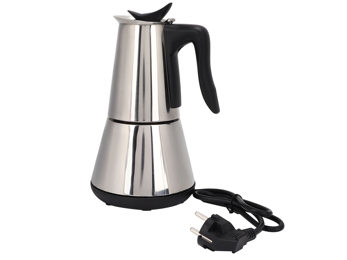 MEOIRUERY Cafetera Eléctrica Portátil de Acero Inoxidable 300ml, Bote Reutilizable, Enchufe UE 220-240V