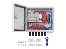 Caja combinadora solar de 6 entradas, 15 A, IP65, con fusibles CC, Tekmaquinas