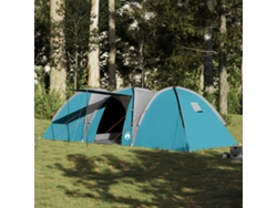 Tienda de campaña tipo domo familiar para 8 personas, impermeable, azul.