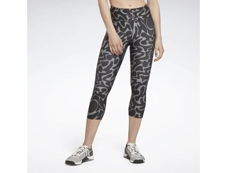 Mallas Reebok Wor Aop Capri Negro REEBOK