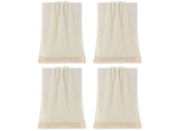 Conjunto de Toallas de Manos NEVEANCE Secamanos Absorbente Baño Manos Rostro Gimnasio Algodón Beige - 4pcs (33x73cm)