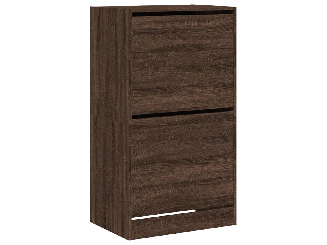 Juego de 2 zapateros con 2 cajones abatibles, roble marrón, MAISON EXCLUSIVE (60x42x108 cm)