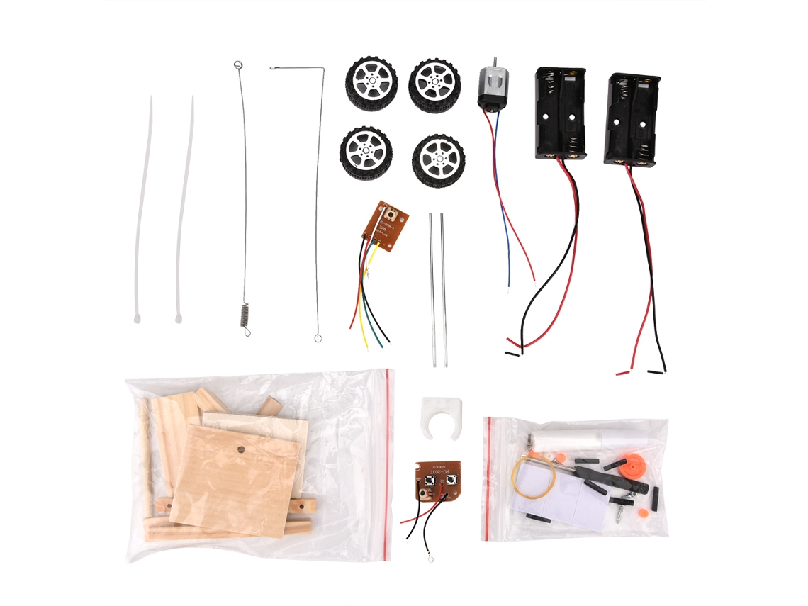 Kit De Construcción De Un Coche Teledirigido De Madera, Juguete Educativo Para Niños, Con Control Remoto.