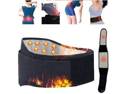 Cinturón De Soporte Lumbar Con Magnetoterapia Autocalentable Ajustable, 20 Imanes, Tela No Tejida.