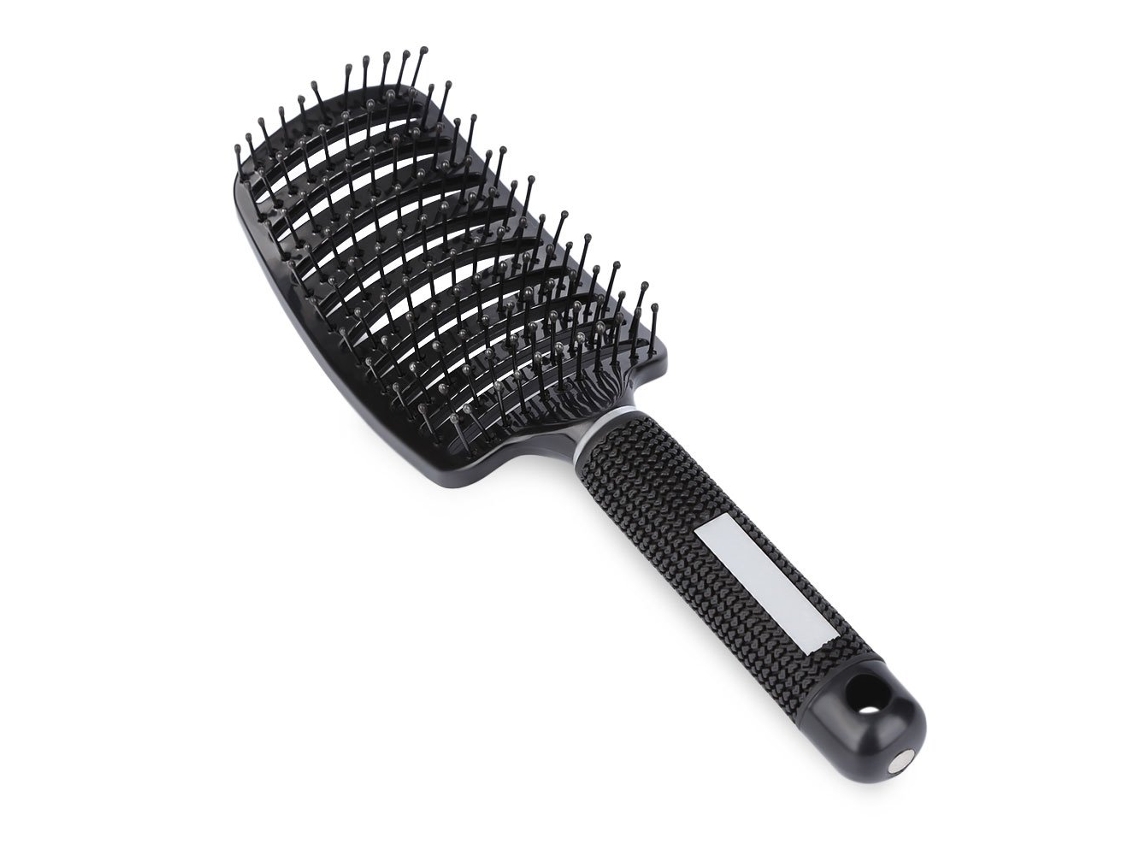 Cepillos desenredantes con paleta de masaje para cabello largo, grueso y ondulado para mujeres (negro)