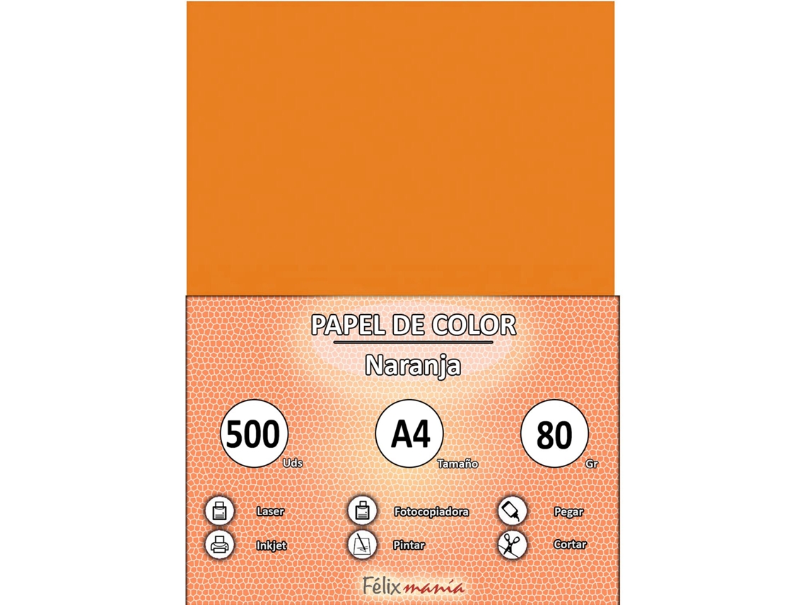 80Gr A4 Naranja 500 Hojas