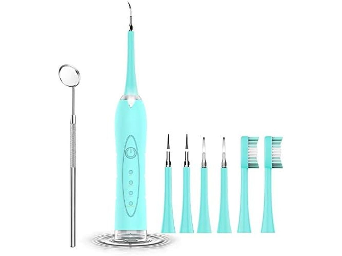 RELAVAEV Removedor De Tártaro Para Dentes, Kit De Limpeza Elétrico Com 6 Cabeças Substituíveis E 3 Modos Ajustáveis, Seguro Para Adultos E Crianças