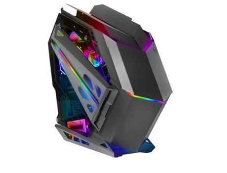 Caja Gaming RGB XXL ATX MARS GAMING MC-TITAN Doble Tira LED Iluminación Frontal ARGB Hub Negro
