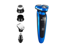 Afeitadora eléctrica 5 en 1 para hombre, afeitadora rotativa recargable (azul)