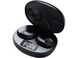 Mini auriculares Bluetooth con indicador LED de batería y control táctil inteligente para dormir, trabajar, conducir, correr y hacer ejercicio (negro).