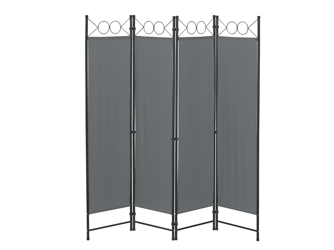 Biombo Separador de 4 Paneles Saragossa 171 x 160 cm Gris oscuro [EN.CASA]