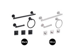 Kit de accesorios de baño de acero inoxidable Worten de 6 piezas