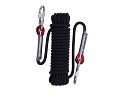 Cuerda De Escalada Negra De 12 Mm Y 10 M Con Doble Cierre De Acero Para Senderismo Y Acampada De Emergencia.