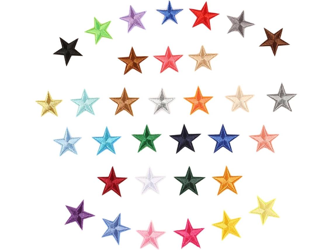 Juego De 33 Parches Bordados En Forma De Estrella Para Sombreros, Mochilas, Zapatos,