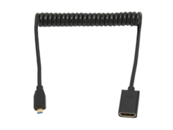 Cabo Micro Hd Multimedia Interface Para Fêmea 8k 60hz 48gbps Adaptador De Vídeo Enrolado Para Tablet Tv Câmera