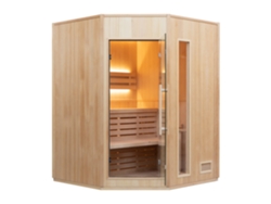 MPCSHOP SINED SAUNAVAPORE ZEN_3C Madera Abeto Canadiense Sauna vapor angular con Estufa 3/4 asientos