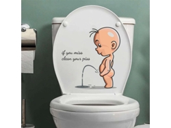2026-stickers De Inodoro De Villano Animado, Decoración De Baño Con Frase, Vinilo Impermeable Removable Para Wc Y Puerta