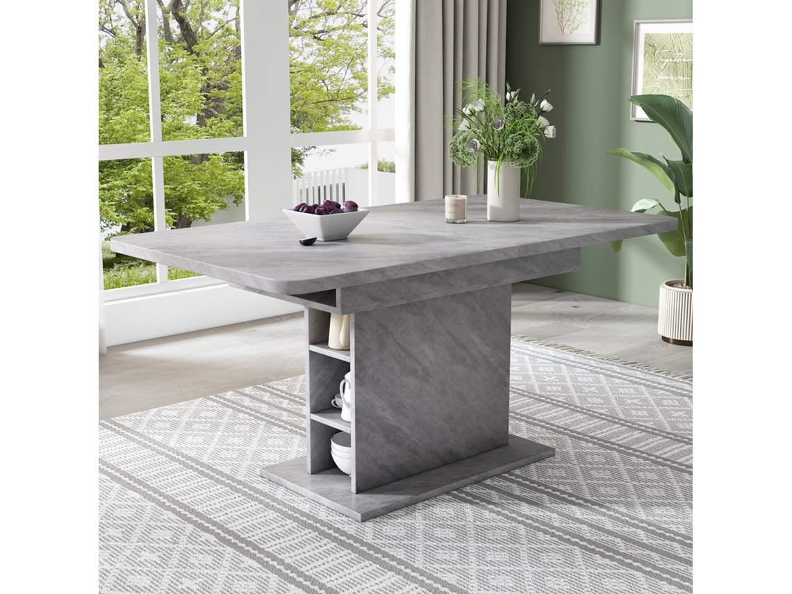Mesa De Almacenamiento Rectangular Extensible De Hormigón