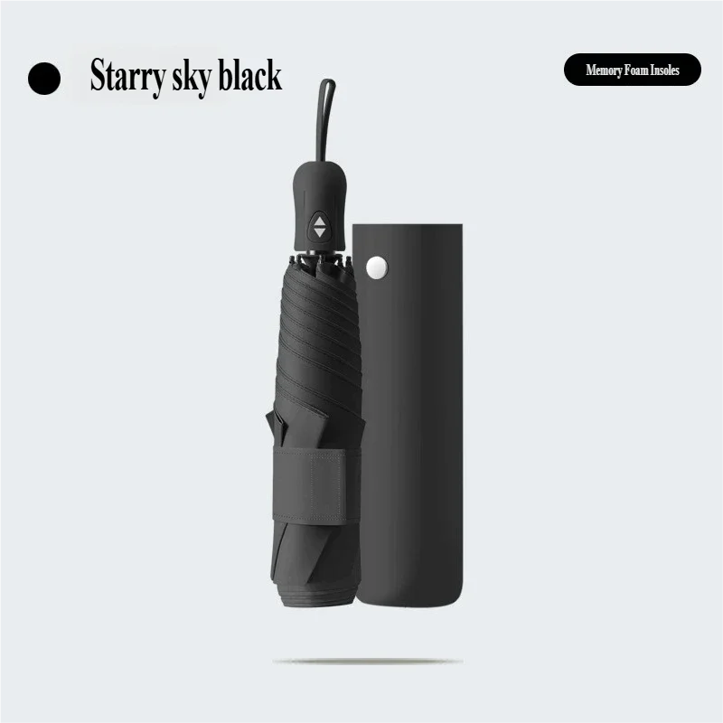 (negro 6k) Paraguas Automático Ultraligero De Gran Valor, No Plegable, Con Protección Uv.