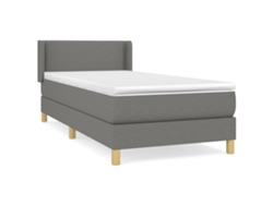 Maison Exclusive - Cama Box Spring Con Colchón Tela Gris Oscuro 90x200 Cm