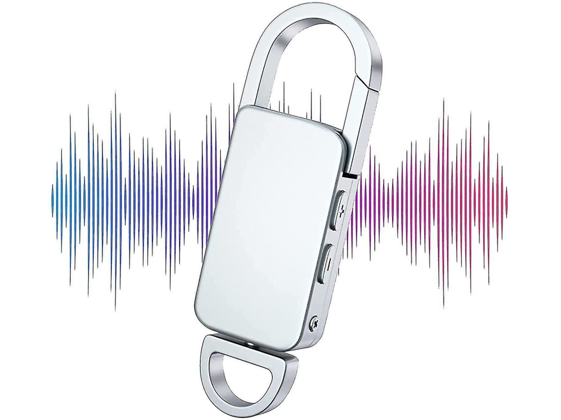 Grabadora de voz con llavero, grabadora de voz digital USB para conferencias, reuniones y aulas, 32 GB, Yizhood (plateada)