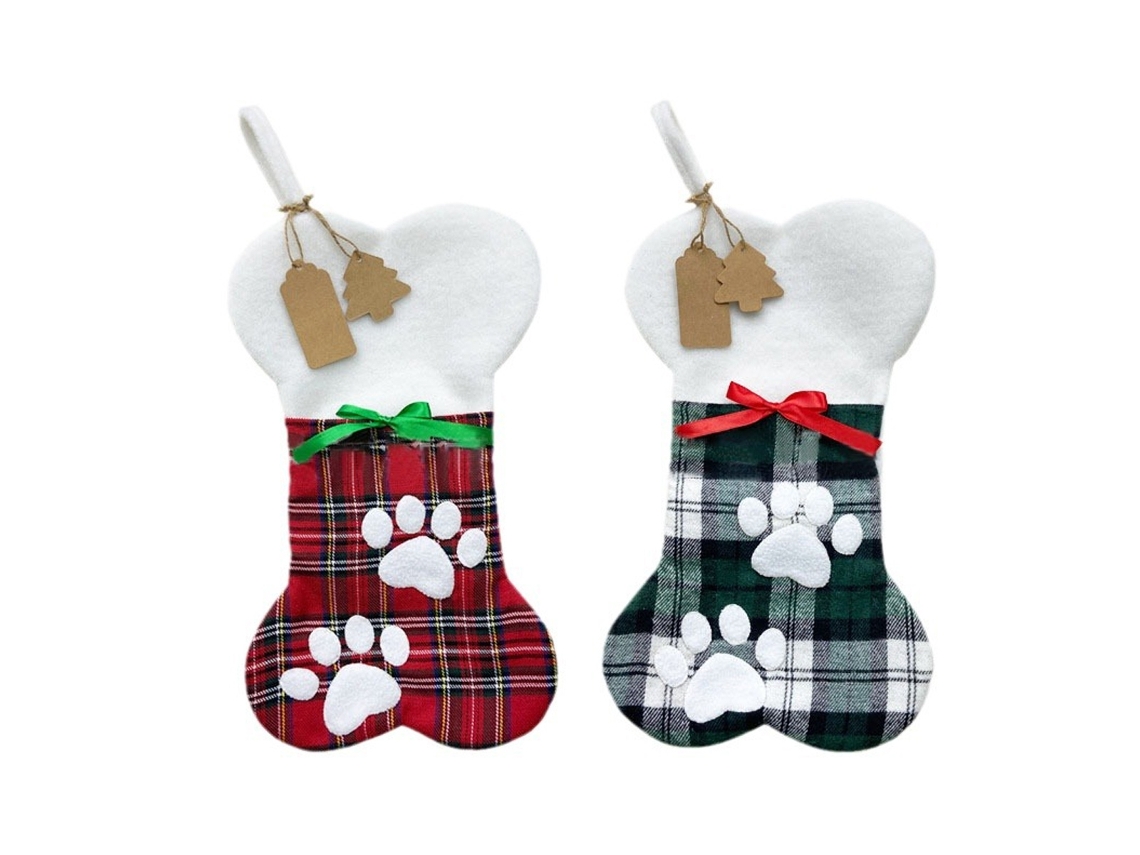 Medias navideñas: medias navideñas peludas y a cuadros para decoración navideña RNEMITERY