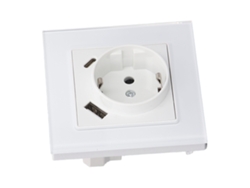 Enchufe de pared empotrable tipo C 2026-as, 5 V, 2,1 A, panel de vidrio templado, 82 W, AC250V, 3520 W.