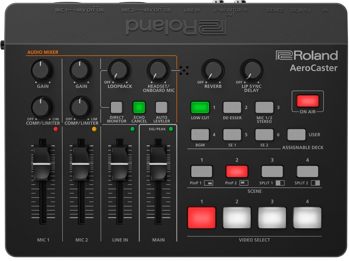 Roland Vrc-01 Baerocaster Mixer Streaming Wireless/B para Telemóveis e Tablets